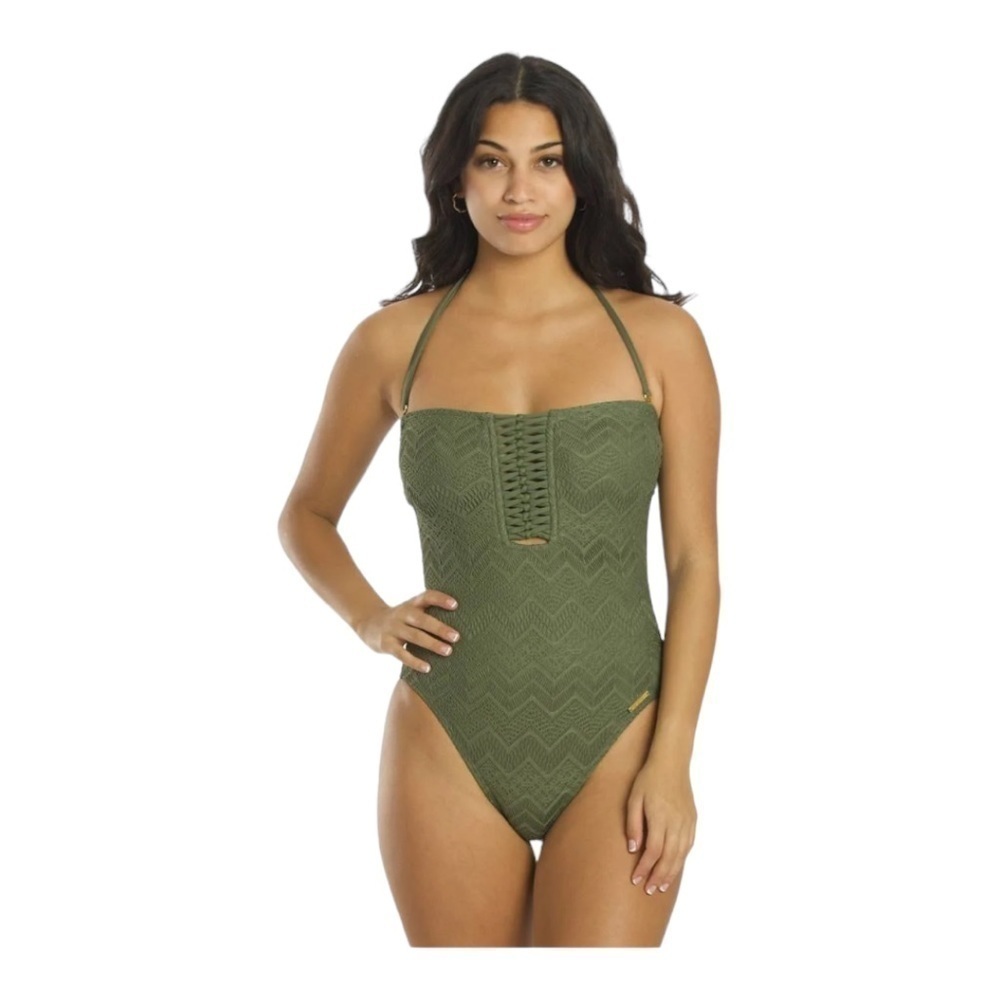 Vince Camuto Crochet Lace Bandeau One Piece Swimsuit NWT
